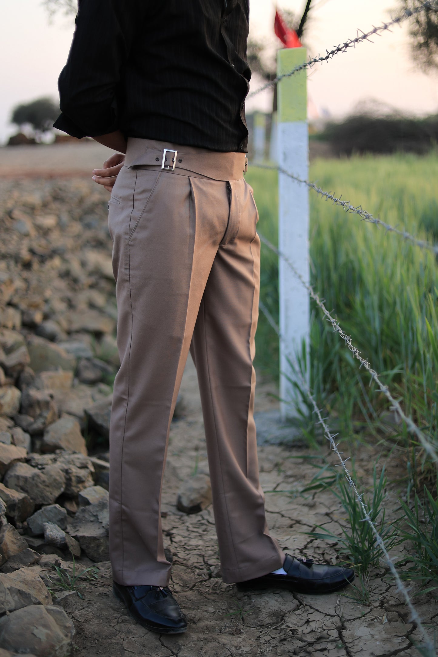 Cocoa Brown Bellbottom Gurkha pants