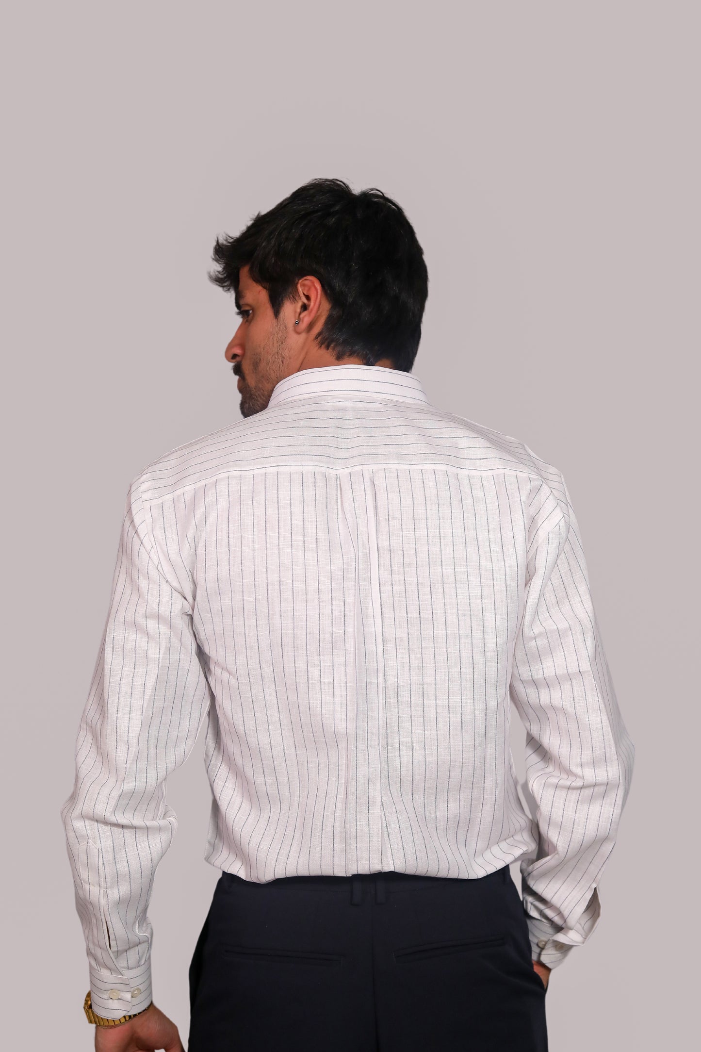 White Stripped Formal Shirt