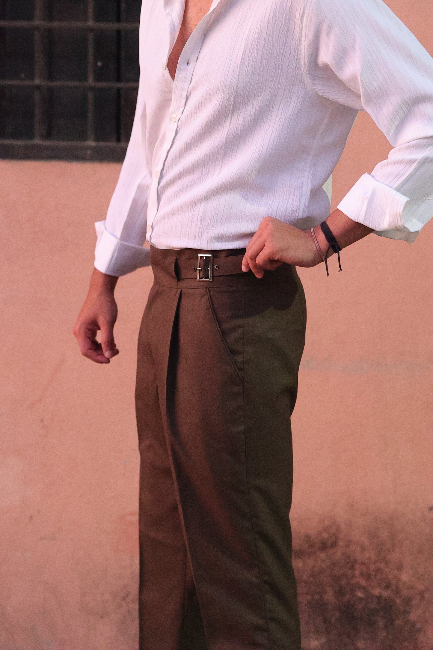 Oxford Brown Bellbottom Gurkha Pants
