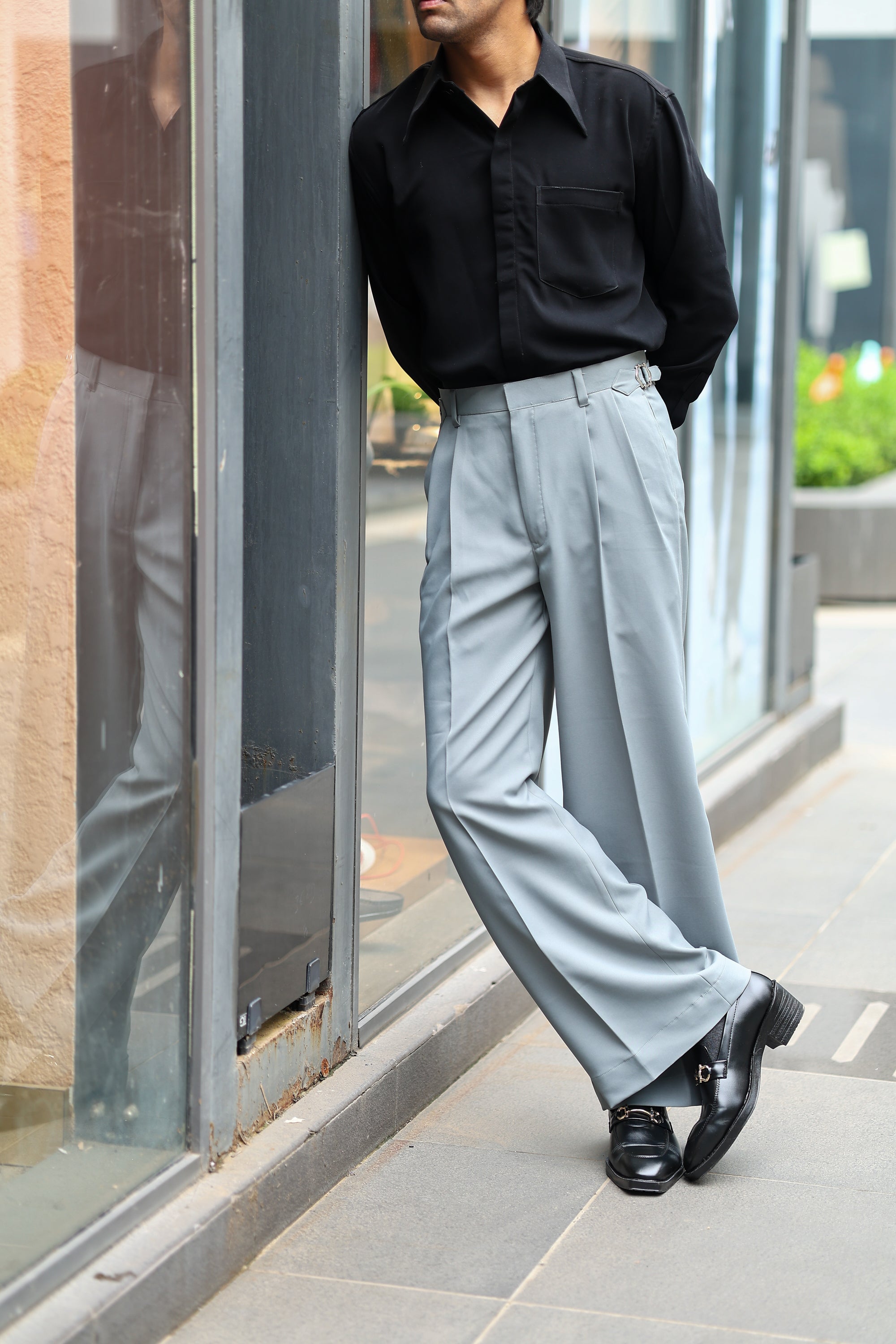 Greystone High Waist Dual Pleated Gurkha Trousers