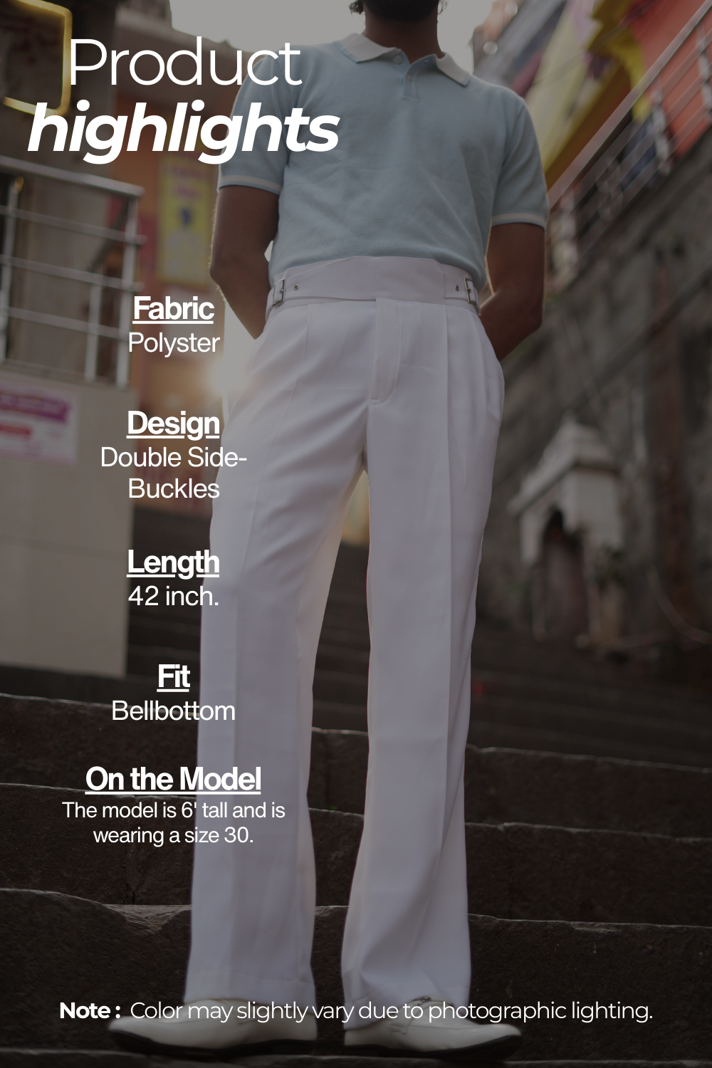 Shankh - White Bellbottom Gurkha Pants