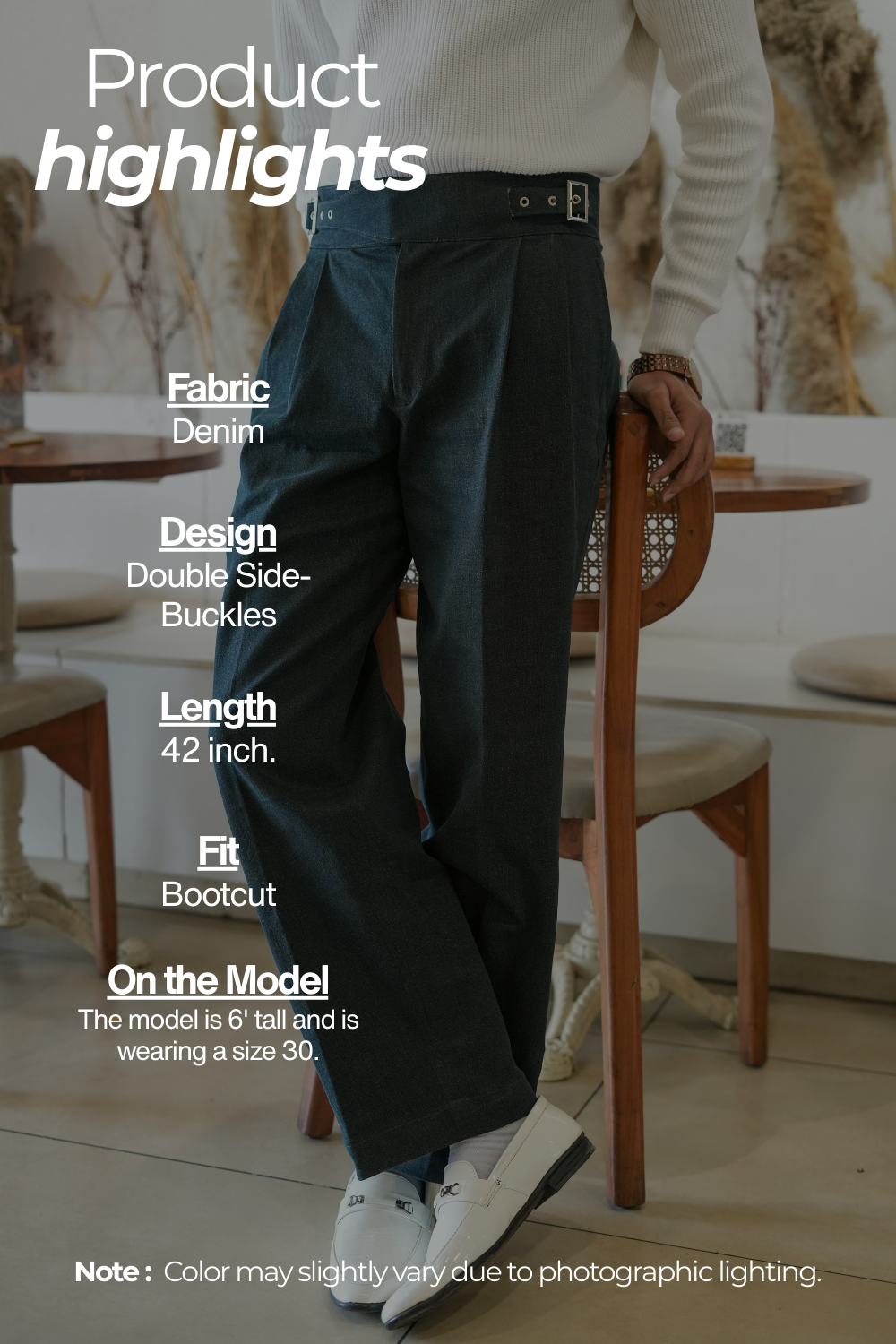 Saaya - Bootcut Denim Gurkha Pants