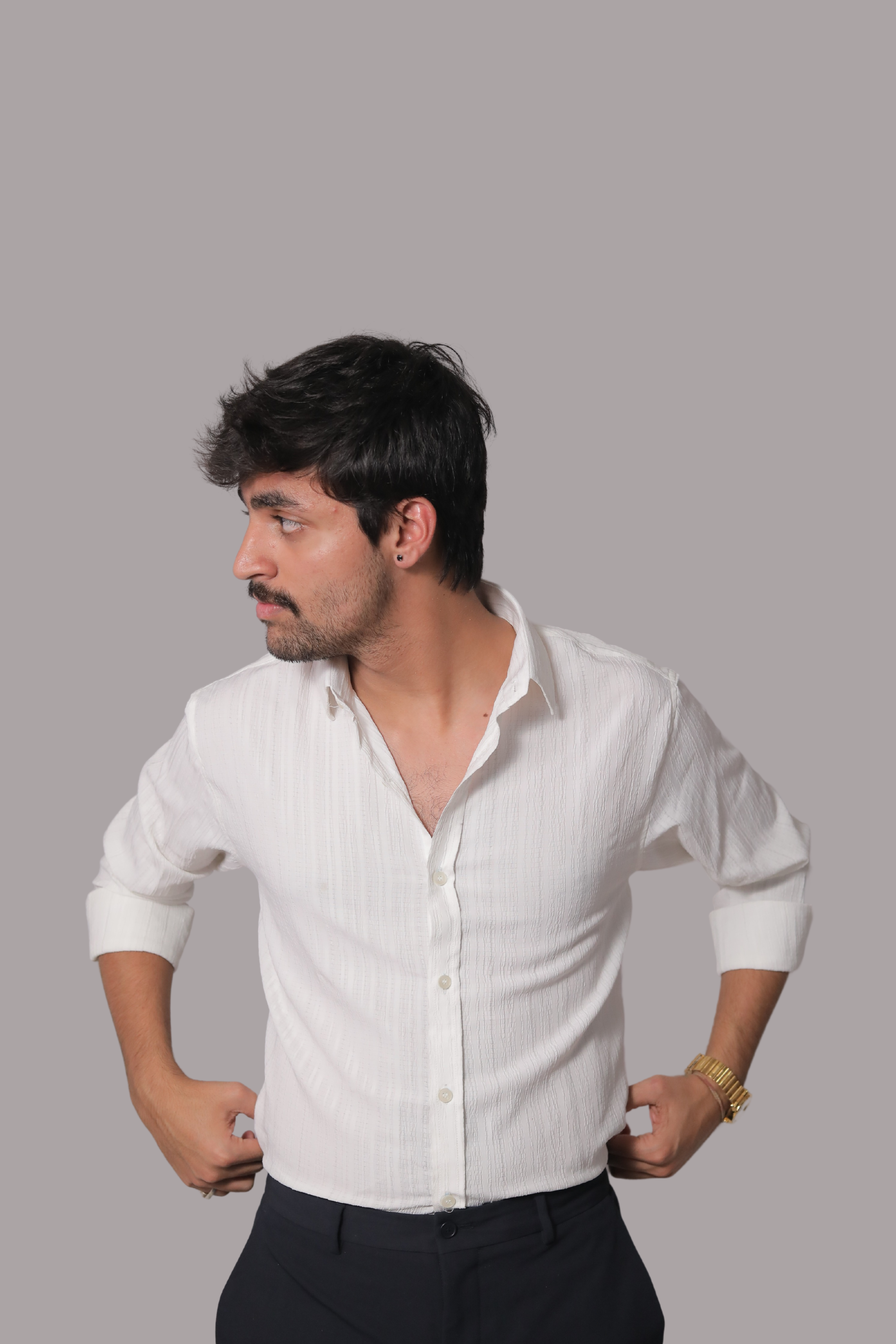 Men Opaque Stripped Loose fit Shirt