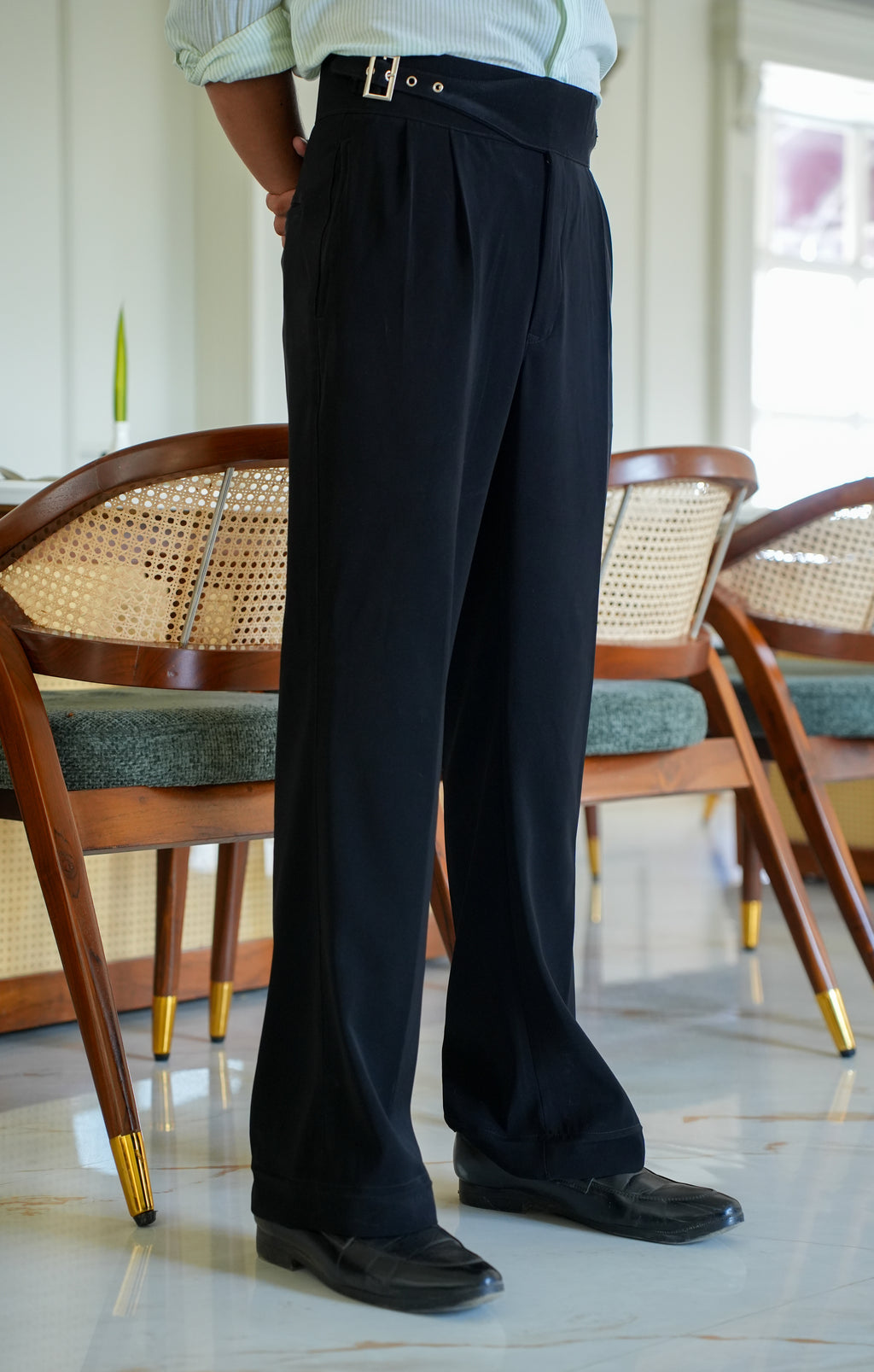 Kshn - Black Flared Cut Gurkha Pants