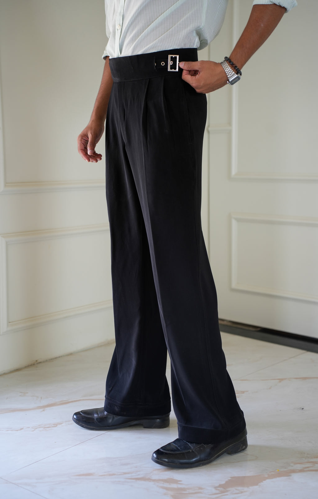 Kshn - Black Flared Cut Gurkha Pants