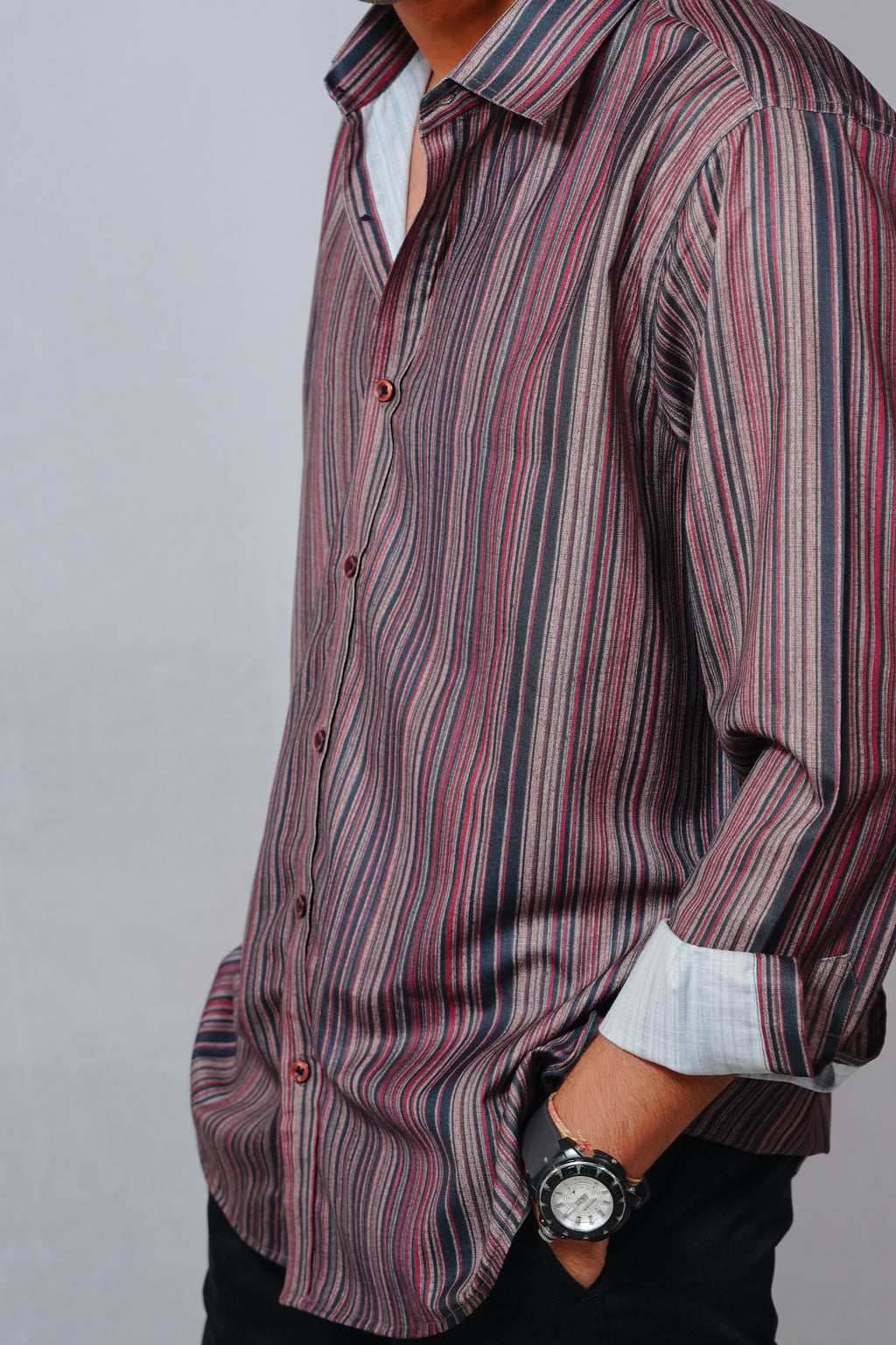 Printed Brown Lining Loose fit Shirt