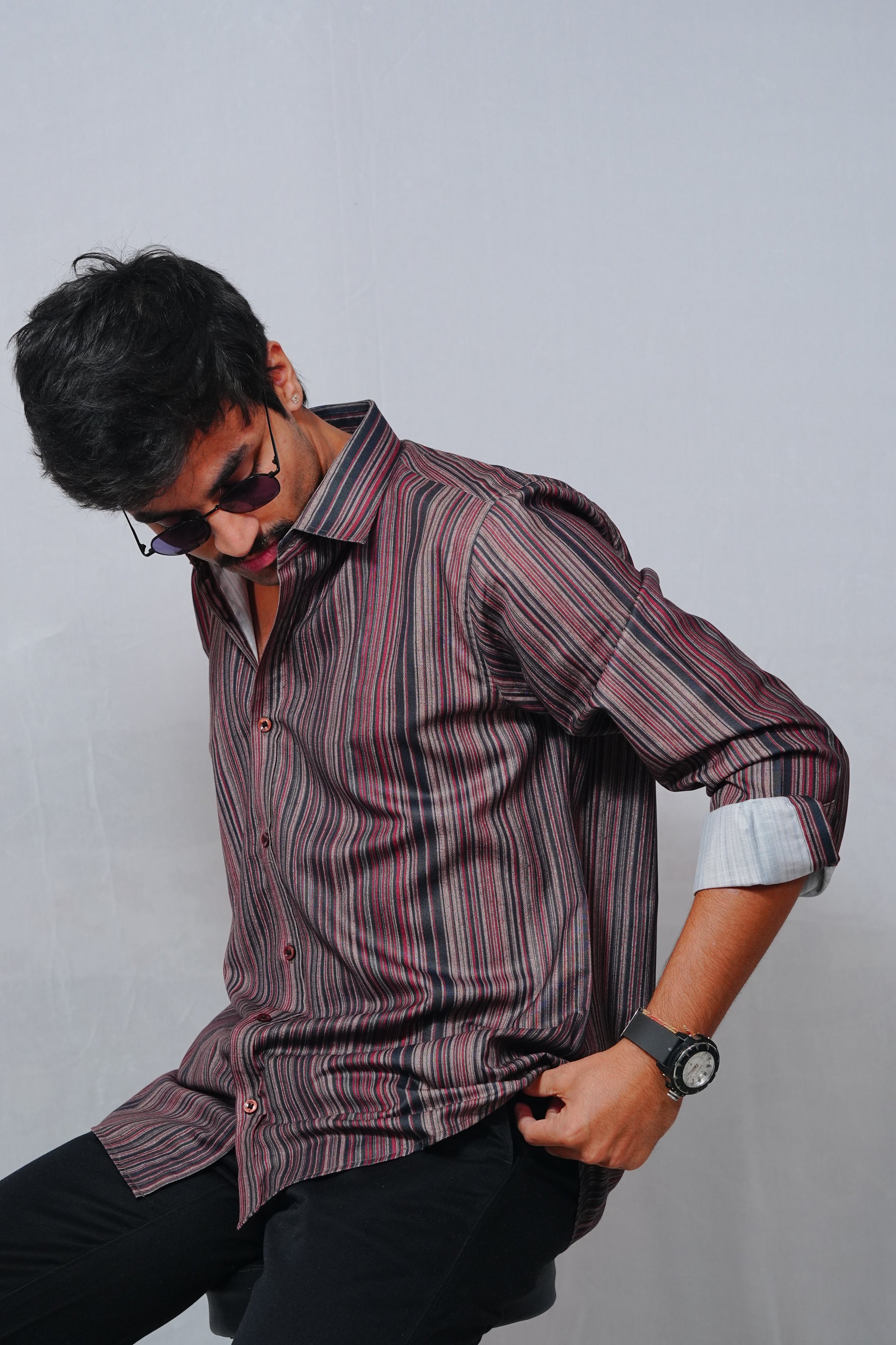 Printed Brown Lining Loose fit Shirt