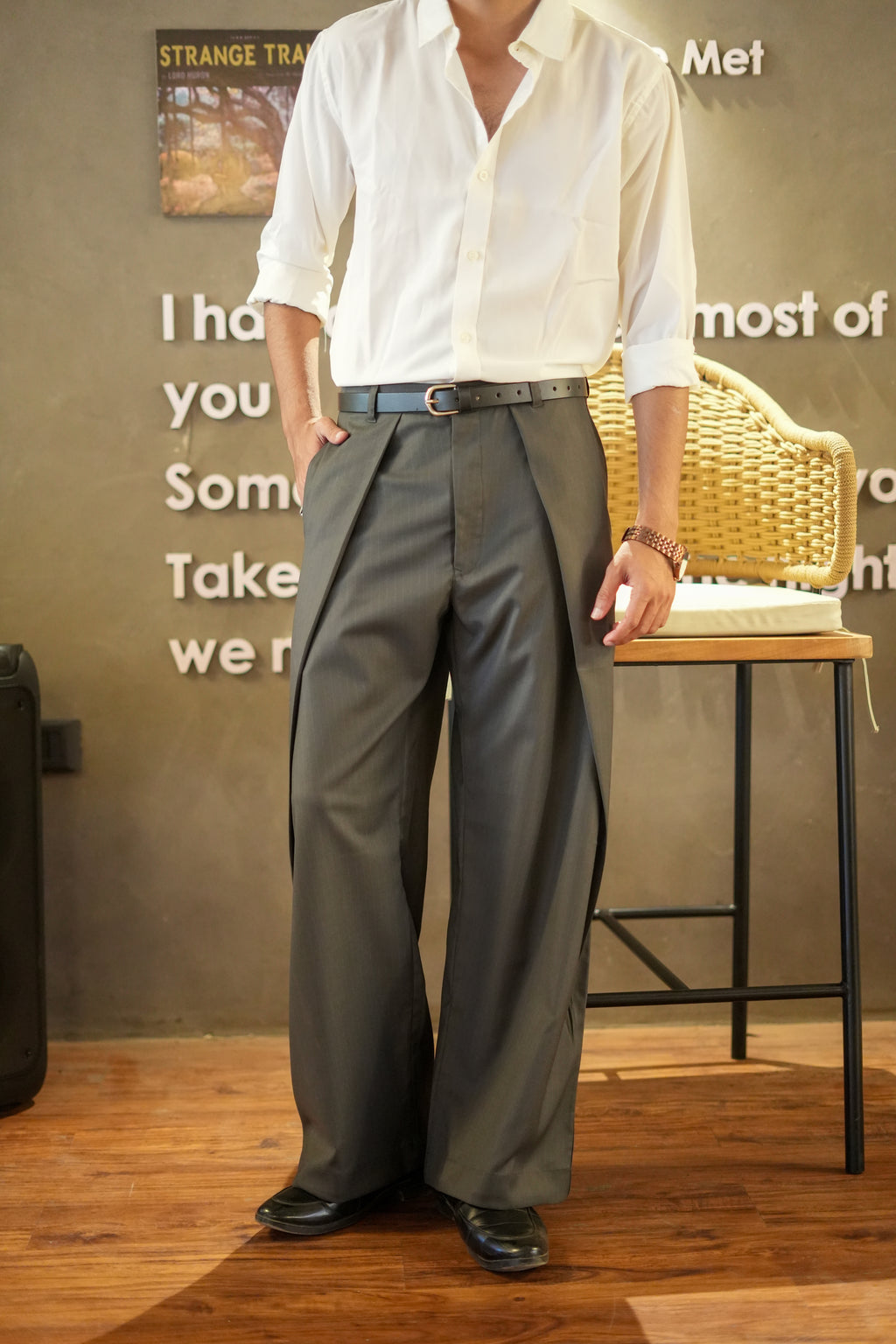 Slate Grey Pleated Trousers | Relaxed Fit
