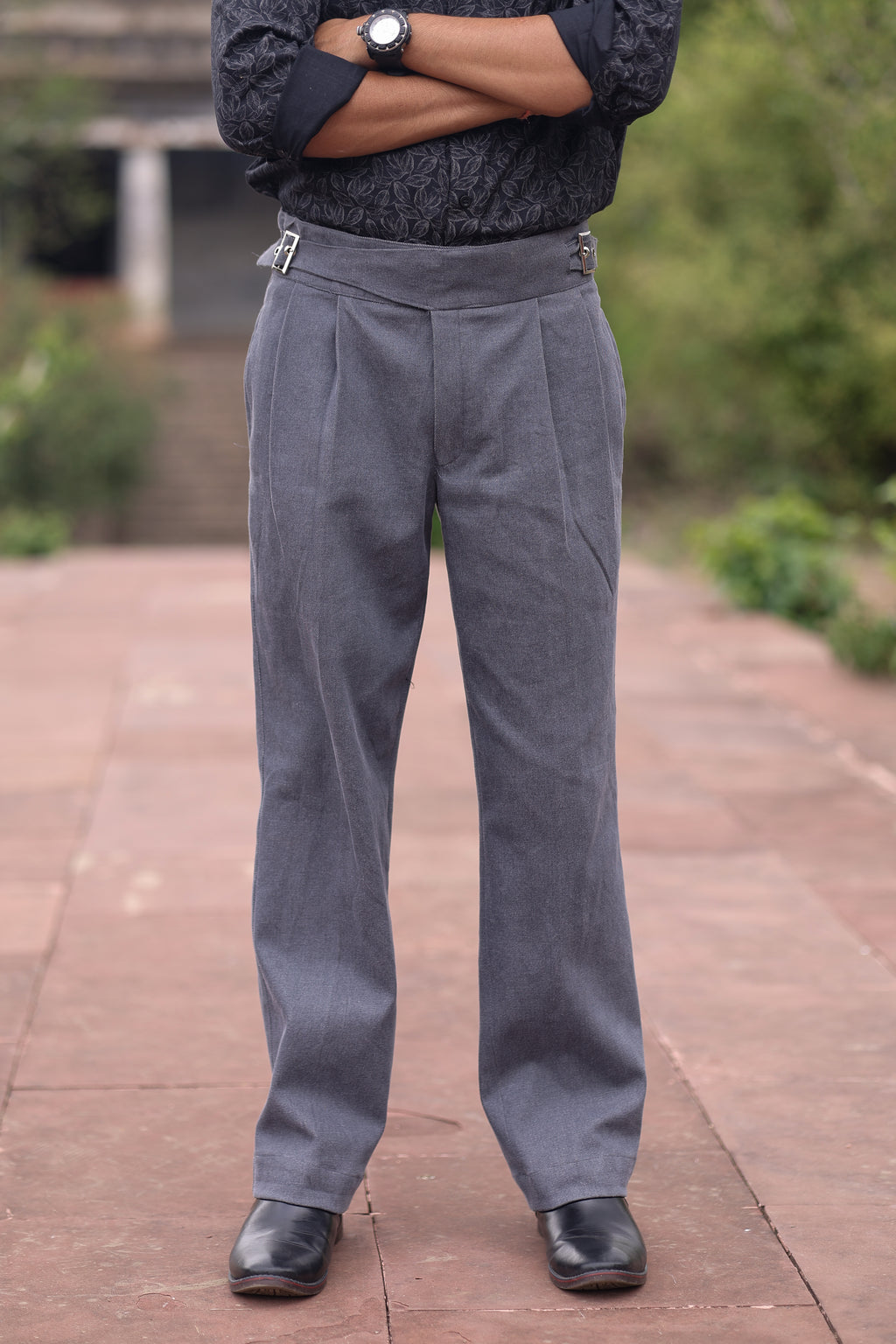 Raakh -  Bootcut Denim Gurkha pants