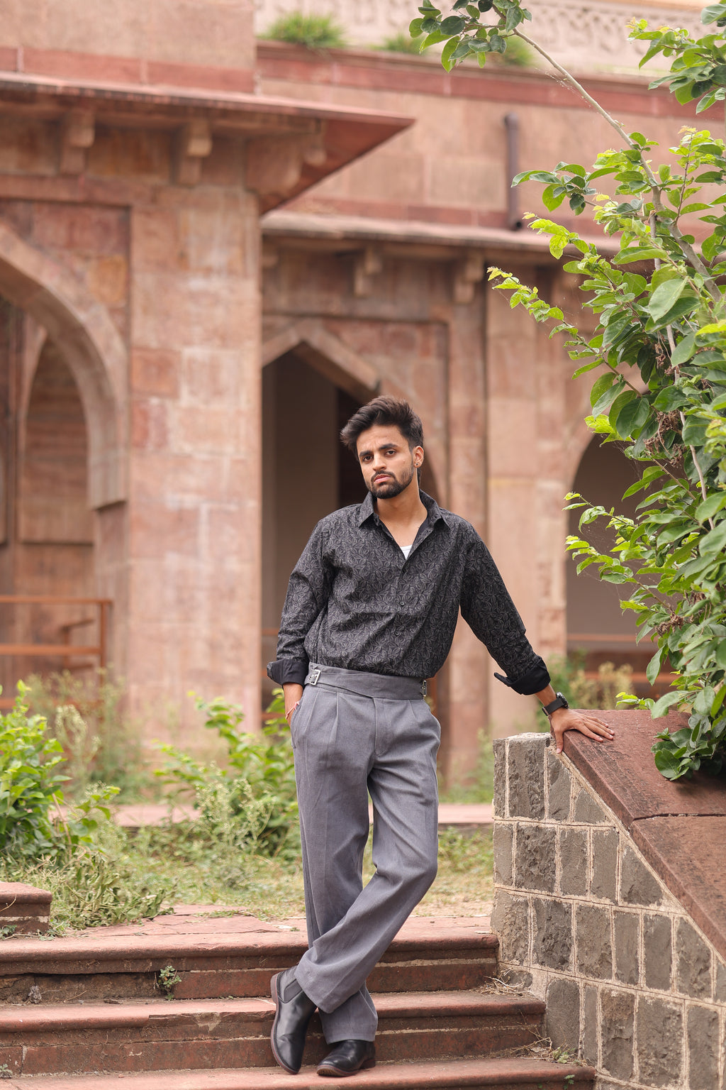 Raakh -  Bootcut Denim Gurkha pants