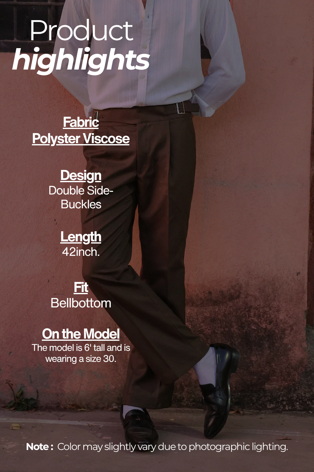 Oxford Brown Bellbottom Gurkha Pants