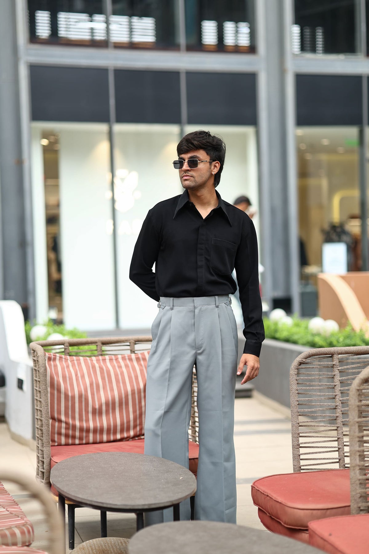 Midnight Black Dagger Collar Shirt