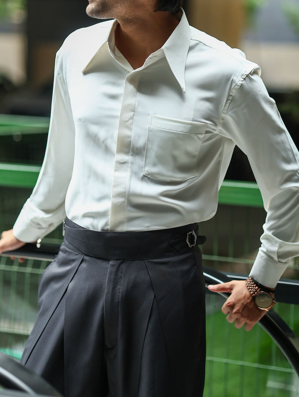 Cloud White Dagger Collar Shirt