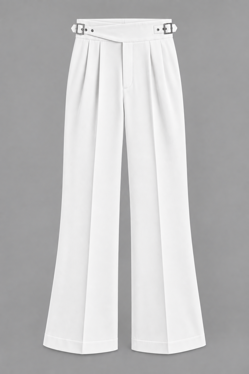 Shankh - White Flared Cut Gurkha Pants
